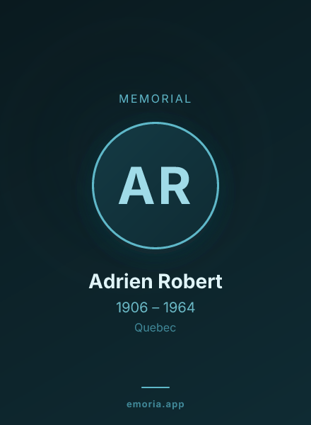 Memorial portrait of Adrien Robert