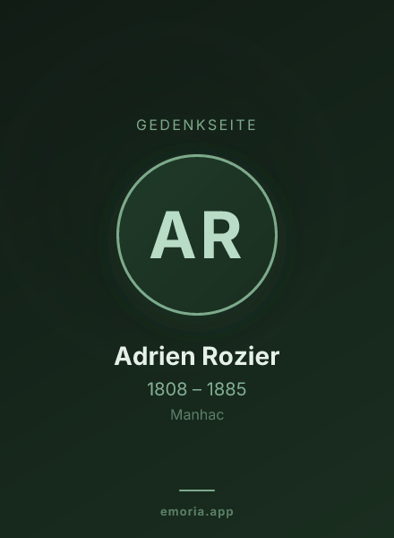 Gedenkportrait von Adrien Rozier