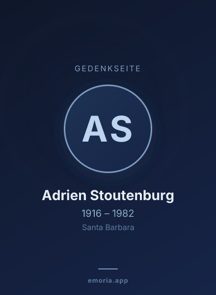 Gedenkportrait von Adrien Stoutenburg