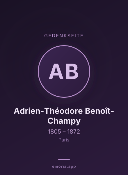 Gedenkportrait von Adrien-Théodore Benoît-Champy