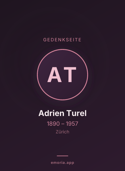 Gedenkportrait von Adrien Turel