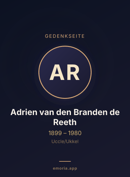 Gedenkportrait von Adrien van den Branden de Reeth