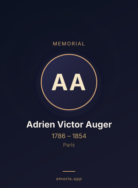 Memorial portrait of Adrien Victor Auger