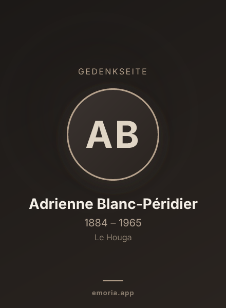 Gedenkportrait von Adrienne Blanc-Péridier
