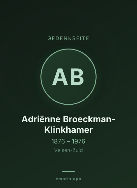 Gedenkportrait von Adriënne Broeckman-Klinkhamer