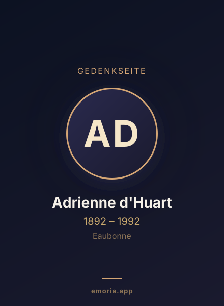 Gedenkportrait von Adrienne d'Huart