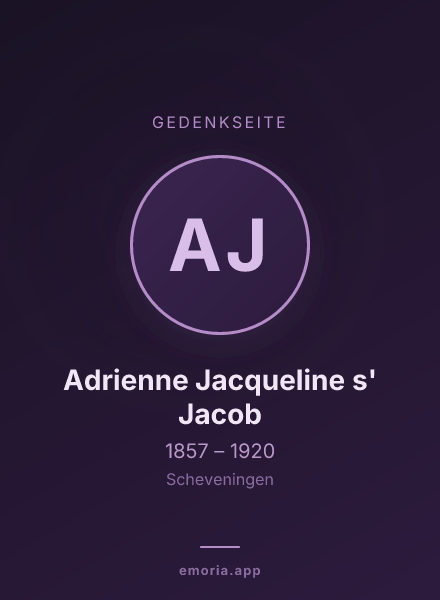 Gedenkportrait von Adrienne Jacqueline s' Jacob