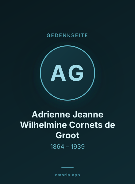 Gedenkportrait von Adrienne Jeanne Wilhelmine Cornets de Groot