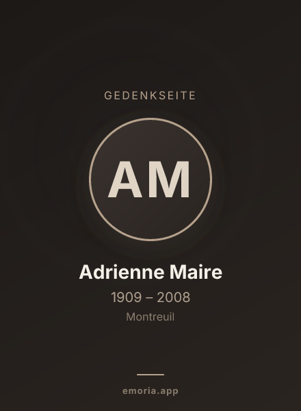 Gedenkportrait von Adrienne Maire