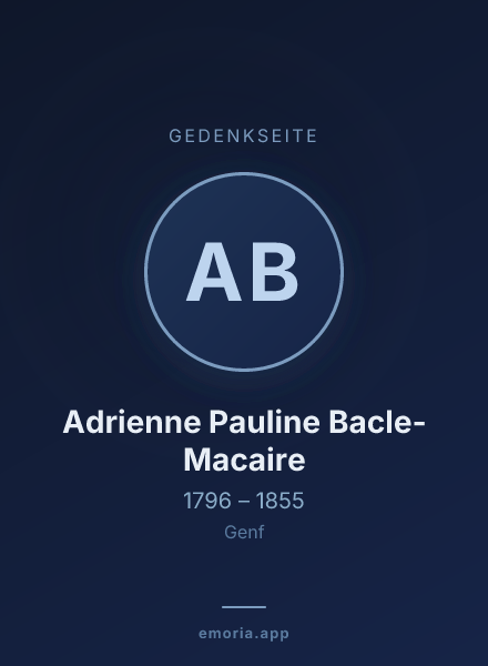 Gedenkportrait von Adrienne Pauline Bacle-Macaire