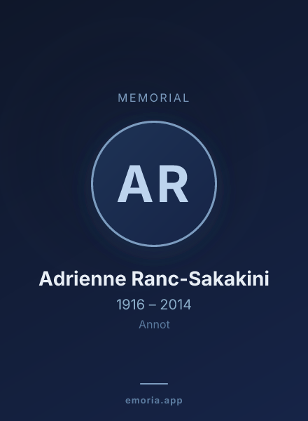 Memorial portrait of Adrienne Ranc-Sakakini