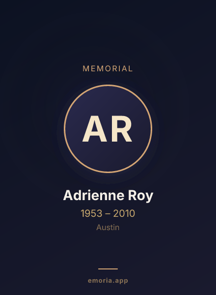 Memorial portrait of Adrienne Roy