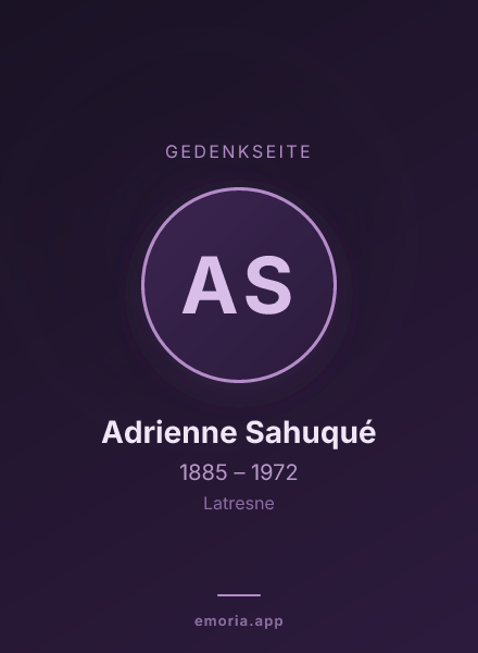 Gedenkportrait von Adrienne Sahuqué