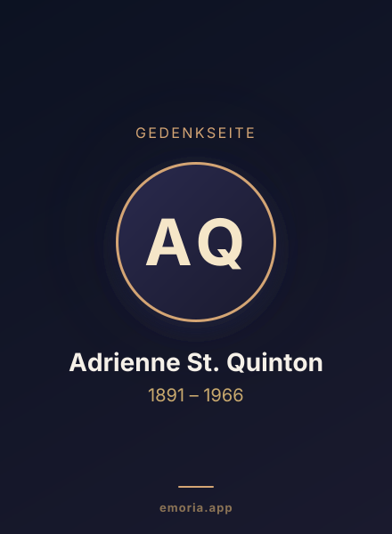 Gedenkportrait von Adrienne St. Quinton