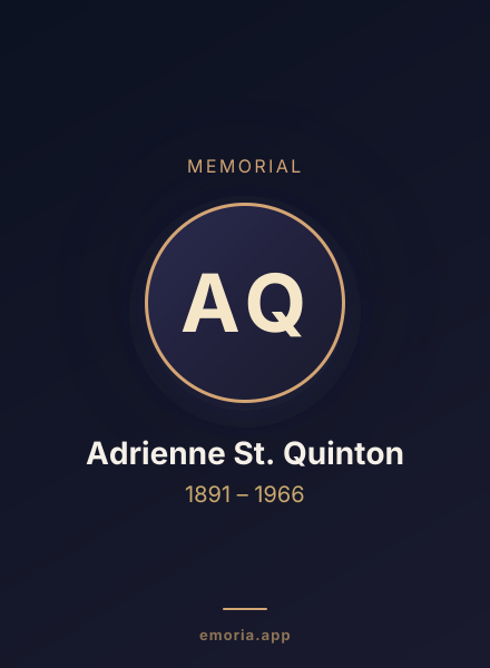 Memorial portrait of Adrienne St. Quinton