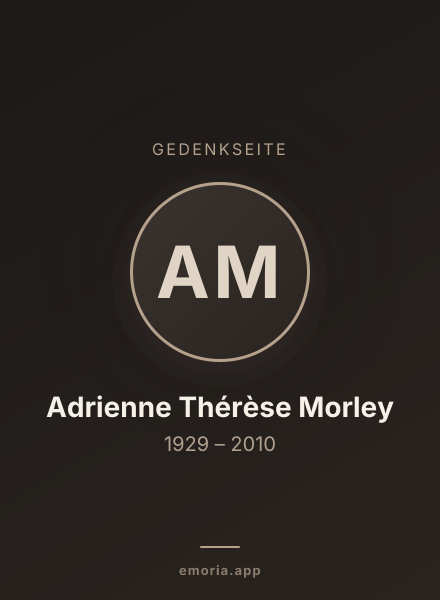 Gedenkportrait von Adrienne Thérèse Morley