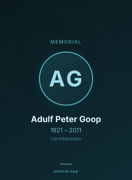 Memorial portrait of Adulf Peter Goop