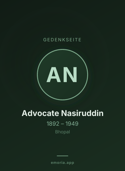 Gedenkportrait von Advocate Nasiruddin