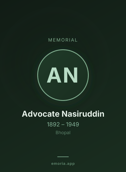 Memorial portrait of Advocate Nasiruddin