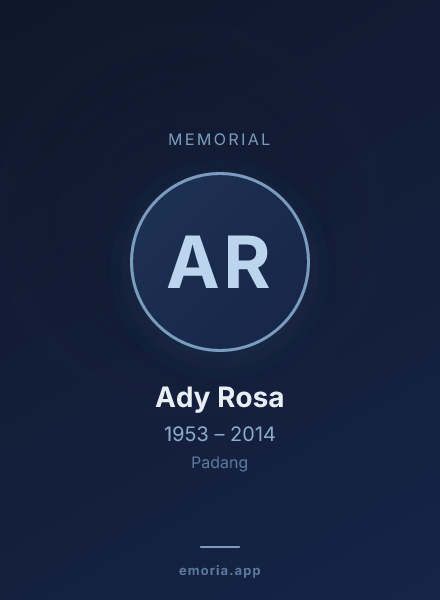Memorial portrait of Ady Rosa