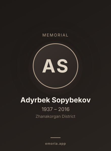 Memorial portrait of Adyrbek Sopybekov