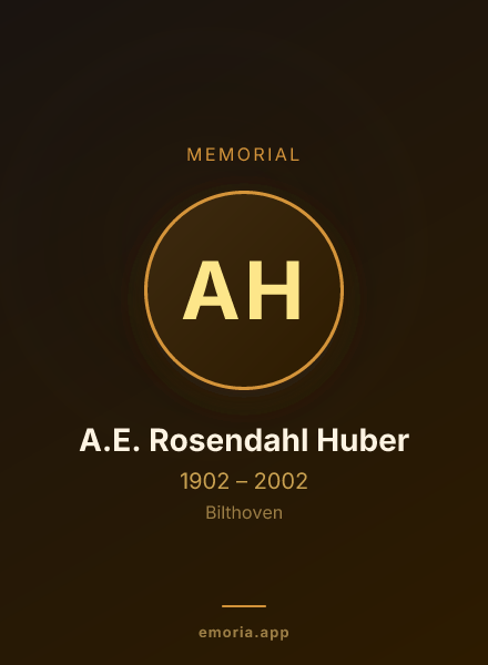 Memorial portrait of A.E. Rosendahl Huber