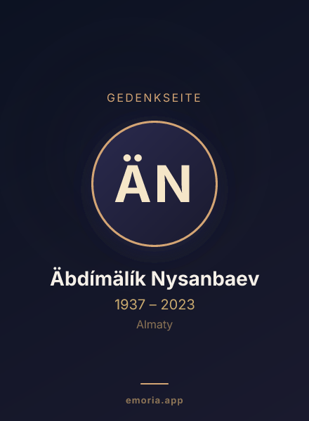 Gedenkportrait von Äbdímälík Nysanbaev