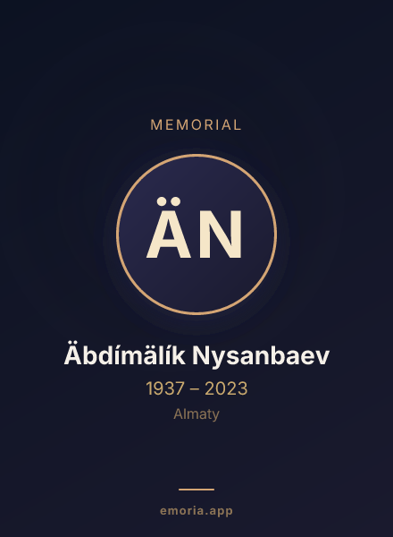 Memorial portrait of Äbdímälík Nysanbaev