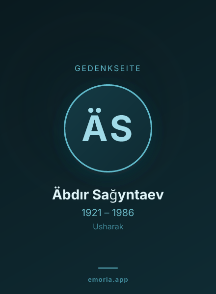 Gedenkportrait von Äbdır Sağyntaev