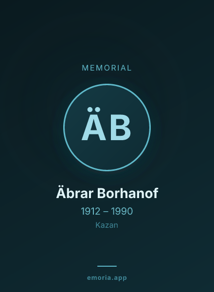 Memorial portrait of Äbrar Borhanof