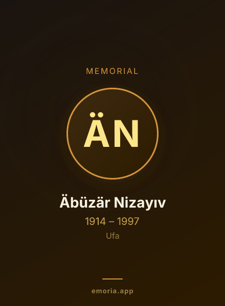 Memorial portrait of Äbüzär Nizayıv