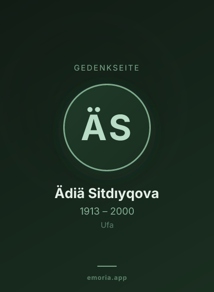 Gedenkportrait von Ädiä Sitdıyqova