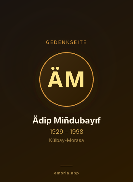 Gedenkportrait von Ädip Miñdubayıf