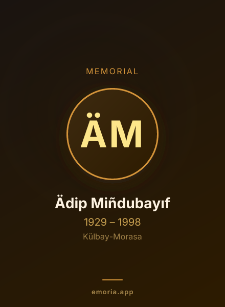 Memorial portrait of Ädip Miñdubayıf