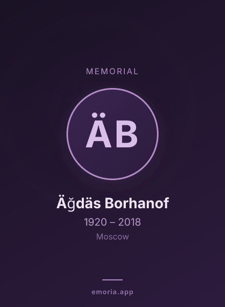 Memorial portrait of Äğdäs Borhanof