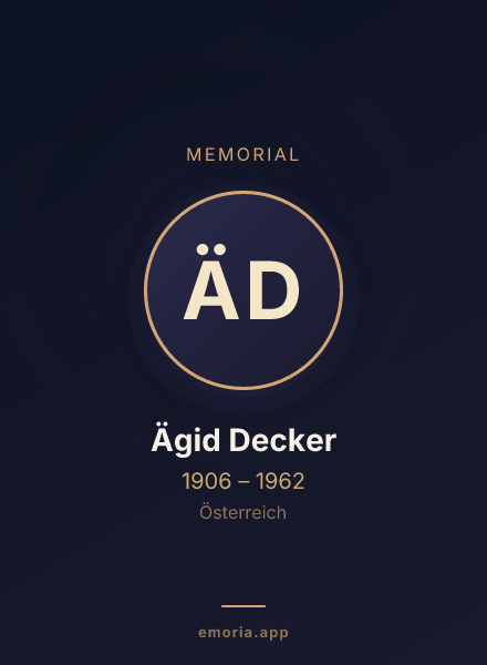 Memorial portrait of Ägid Decker
