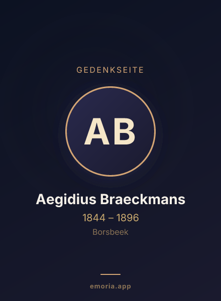 Gedenkportrait von Aegidius Braeckmans