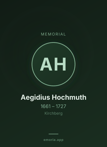 Memorial portrait of Aegidius Hochmuth