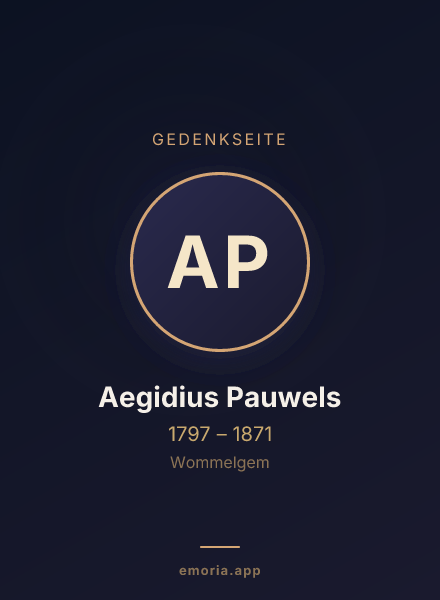 Gedenkportrait von Aegidius Pauwels