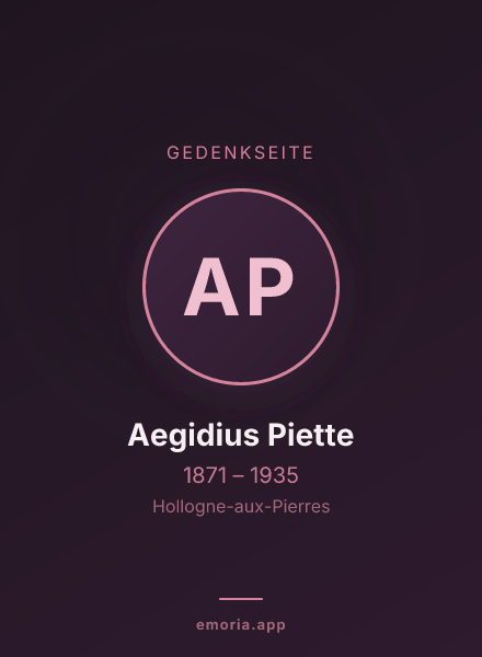 Gedenkportrait von Aegidius Piette