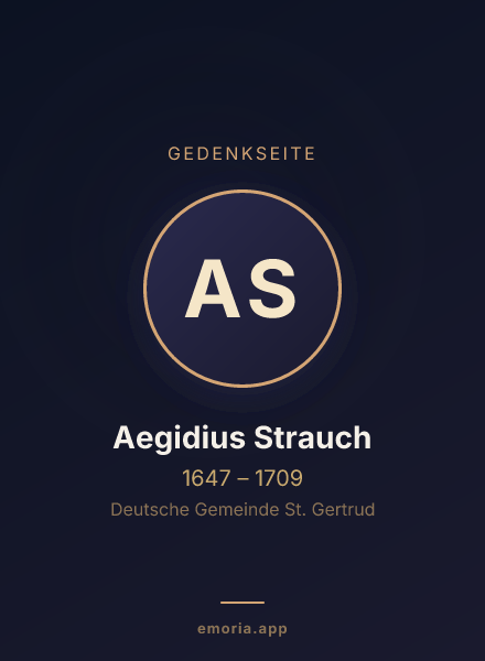 Gedenkportrait von Aegidius Strauch