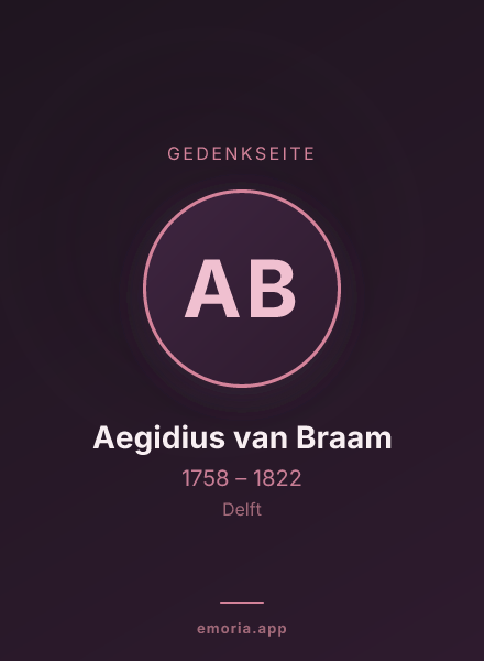 Gedenkportrait von Aegidius van Braam