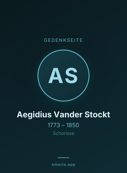 Gedenkportrait von Aegidius Vander Stockt