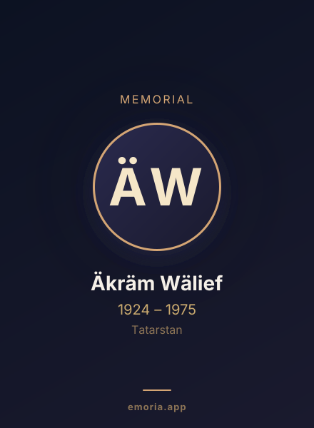 Memorial portrait of Äkräm Wälief