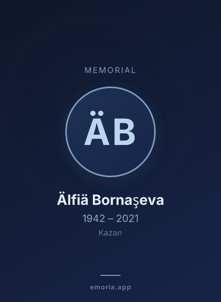 Memorial portrait of Älfiä Bornaşeva