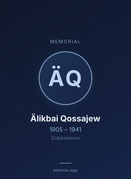 Memorial portrait of Älikbai Qossajew