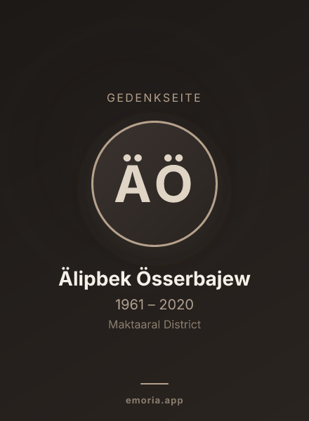Gedenkportrait von Älipbek Össerbajew