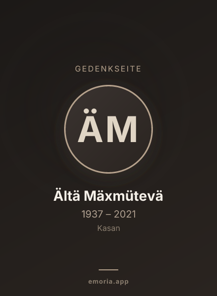 Gedenkportrait von Ältä Mäxmütevä