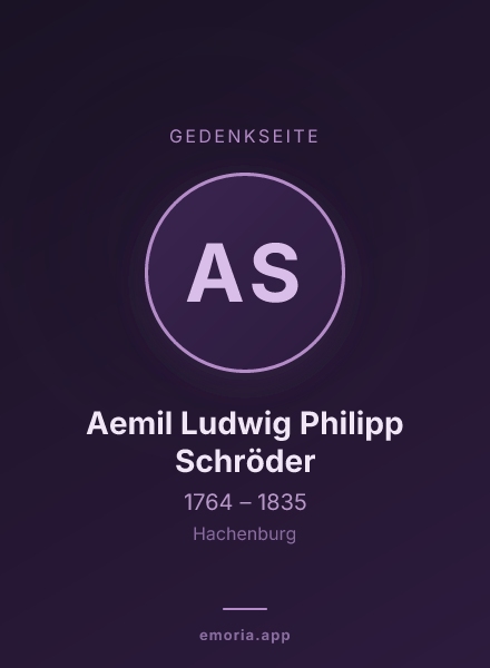 Gedenkportrait von Aemil Ludwig Philipp Schröder