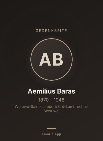 Gedenkportrait von Aemilius Baras